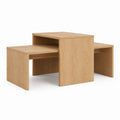 Couchtisch Set 3-teilig Eiche natur MDF mit Eichenfurnier quadratisch 80 x 80 x 45 cm
