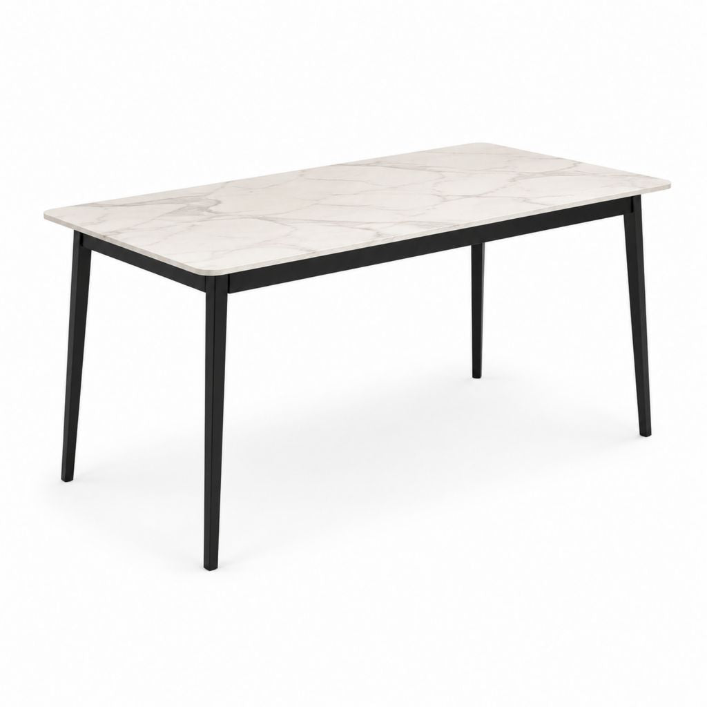 Gartentisch rechteckig Weiß Schwarz Keramik Stahl 140 x 80 x 75 cm