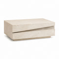 Couchtisch mit Schublade Beige Travertin Rechteckig 110 x 60 x 35 cm