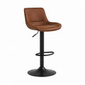 Barhocker mit Rückenlehne Braun PU-Kunstleder Stahl höhenverstellbar 52 x 54 x 90-111 cm