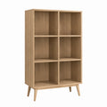 Bücherregal Eichenoptik Holzwerkstoff rechteckig mit 6 offenen Fächern 90 x 35 x 180 cm