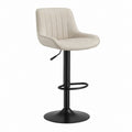 Barhocker mit Rückenlehne Beige Polyesterbezug Stahlgestell höhenverstellbar 50 x 52 x 88–109 cm